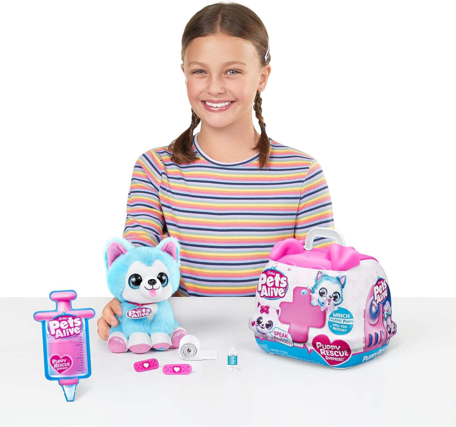 Pet Shop Surprise S3 Puppy Rescue (Bull Dog) by  Surprise Puppy Plush, Ultra Soft Plushies, Compound Surprises Inside, Interactive Toy Pets, Electronic Speak and Repeat