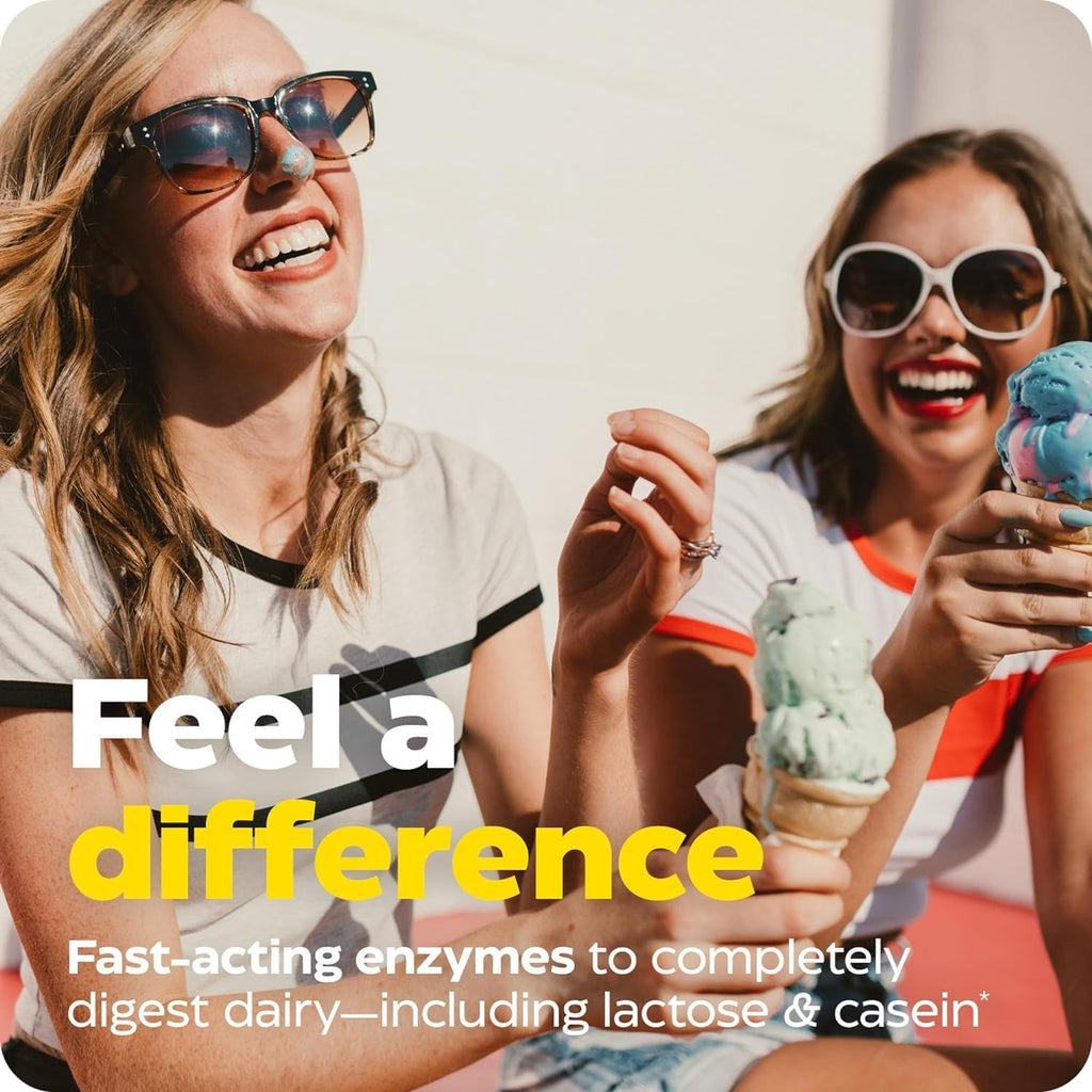 Lacto, Maximum Strength Formula for Dairy Intolerance, with Enzymes Lactase and Protease, Relieves Digestive Discomfort, 30 Capsules (30 Servings)