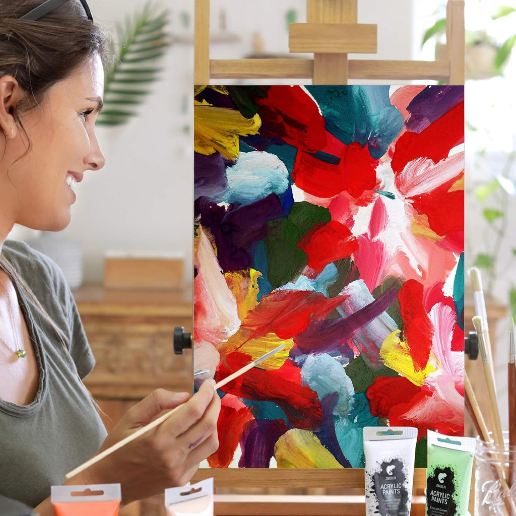 Set of 24 Acrylic Paints, 24 X 120 Ml Tubes, 24 Colours Paint for Canvas, Wood, Arts and Crafts, for Adults