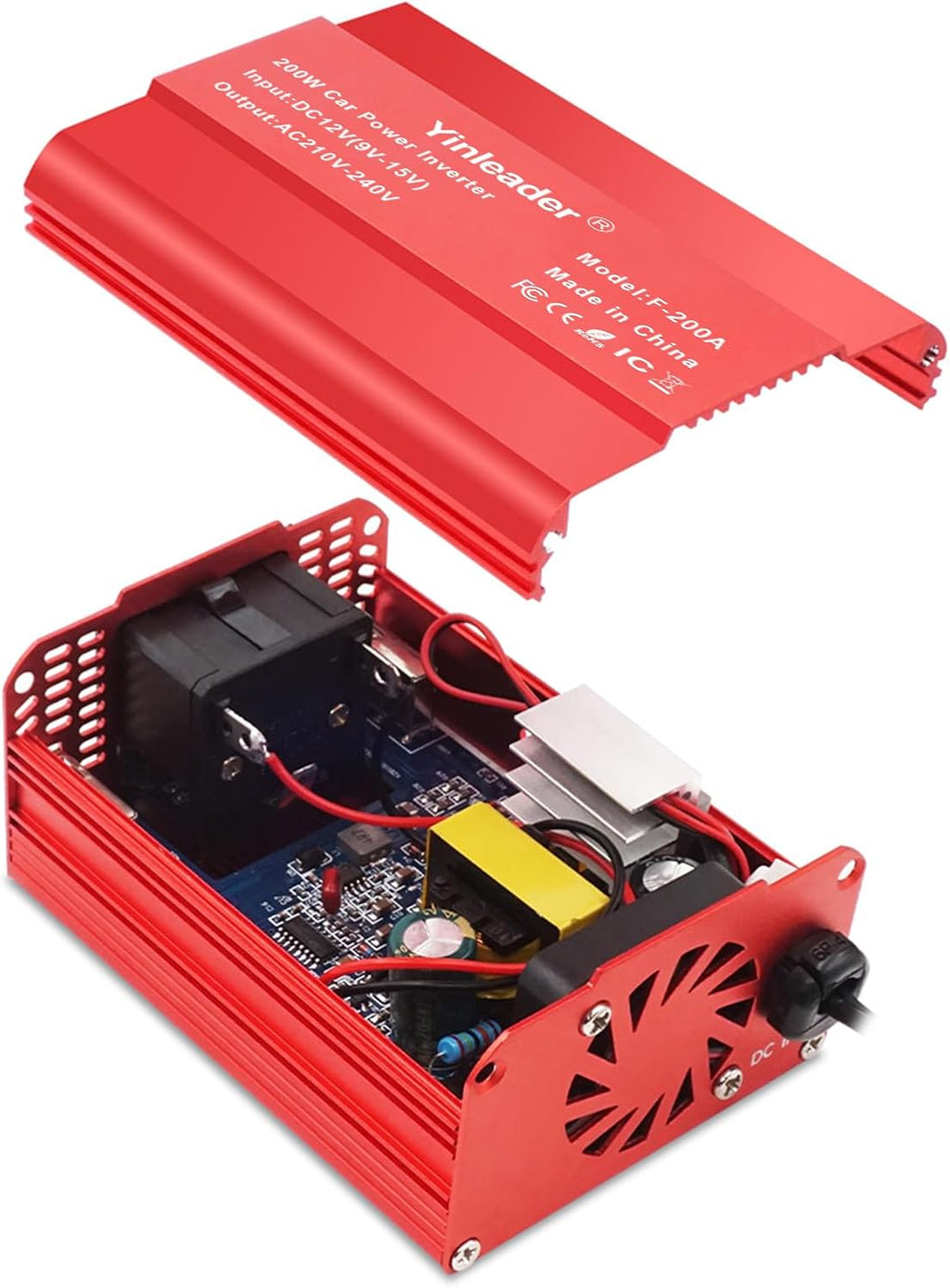 Power Inverter 200W 12V to 240V UK Socket Dual USB DC to AC Converter Car Cigarette Adapter