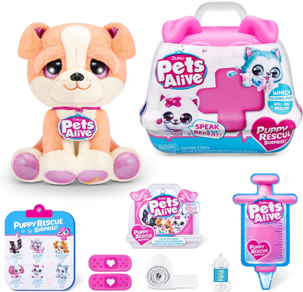 Pet Shop Surprise S3 Puppy Rescue (Bull Dog) by  Surprise Puppy Plush, Ultra Soft Plushies, Compound Surprises Inside, Interactive Toy Pets, Electronic Speak and Repeat