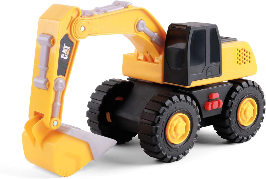 Construction Toys, Tough Machines Toy Excavator, 10" W/Realistic Lights & Sounds, Rumbling Action, Movable Parts & Sturdy Plastic Construction