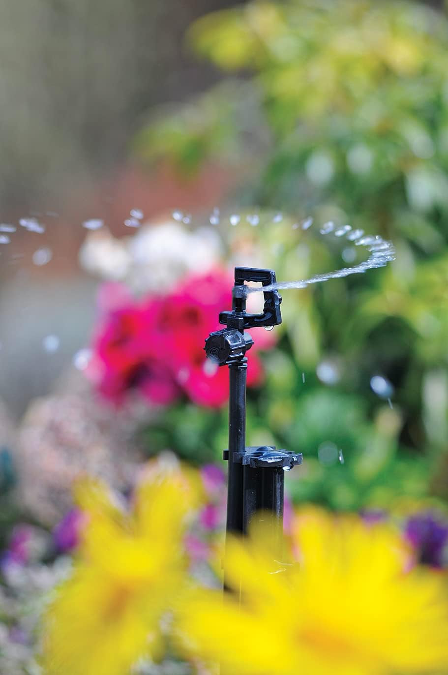 - Micro Sprinkler Adjustable 360° Vari Rotor Spray In-Line, Ø 13 Mm and End-Of-Line Ø 4 Mm : Adjustable Flow 0-82 LPH, 600 Cm Coverage, Strength and High Distribution [2798 0005]