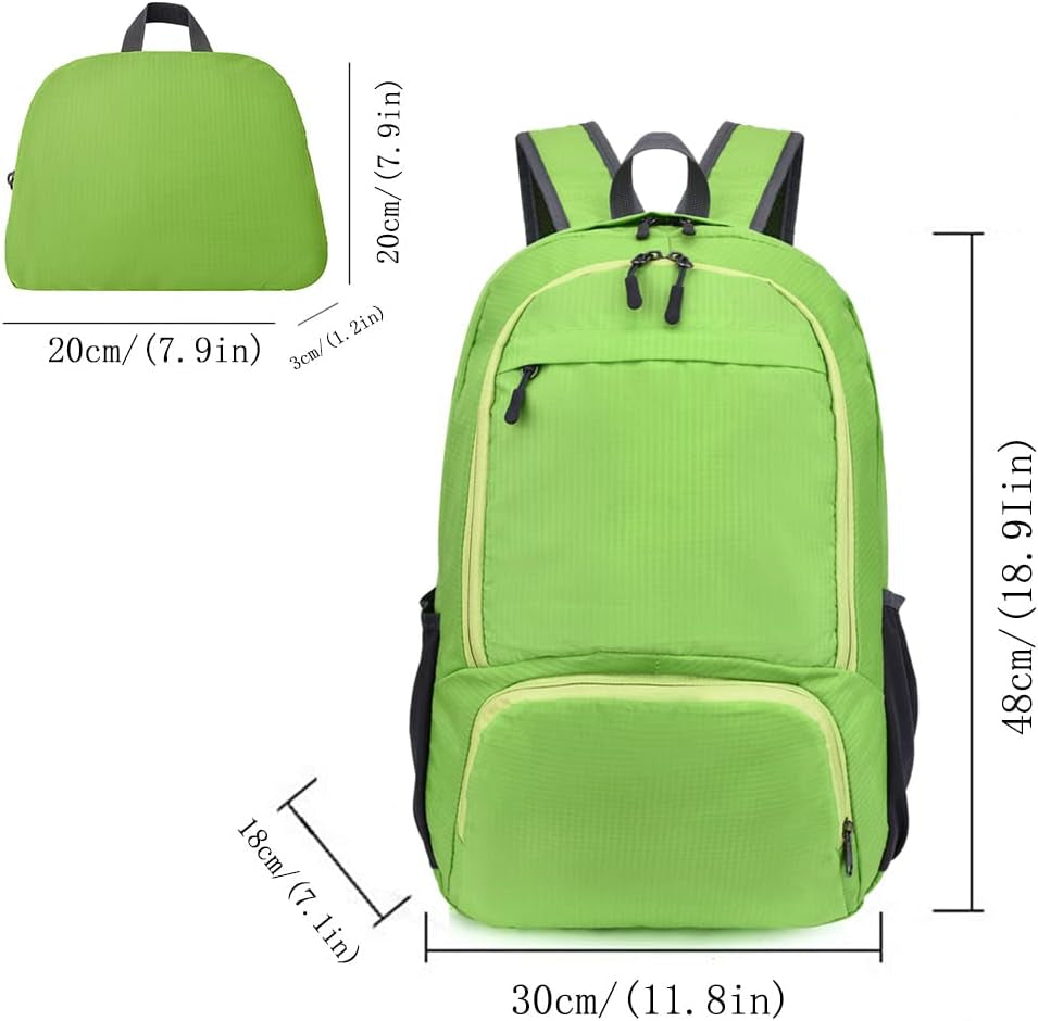 35L Hiking Backpack Ultralight Lightweight Packable Foldable Water Resistant Travel Camping Outdoor Daypack (Green1)