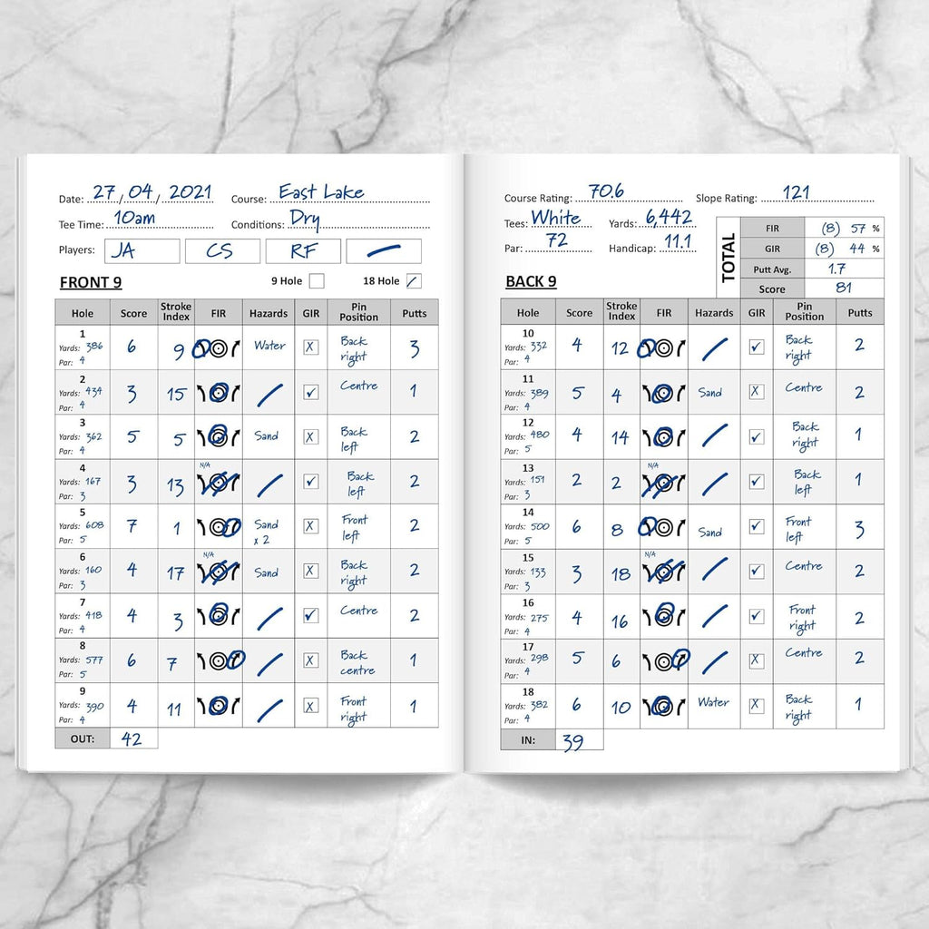 Golf Log Pocket Notebook - Progress Tracker, 50 Detailed Rounds of Golf, Yardage Section, Golf Terminology & Game Formats