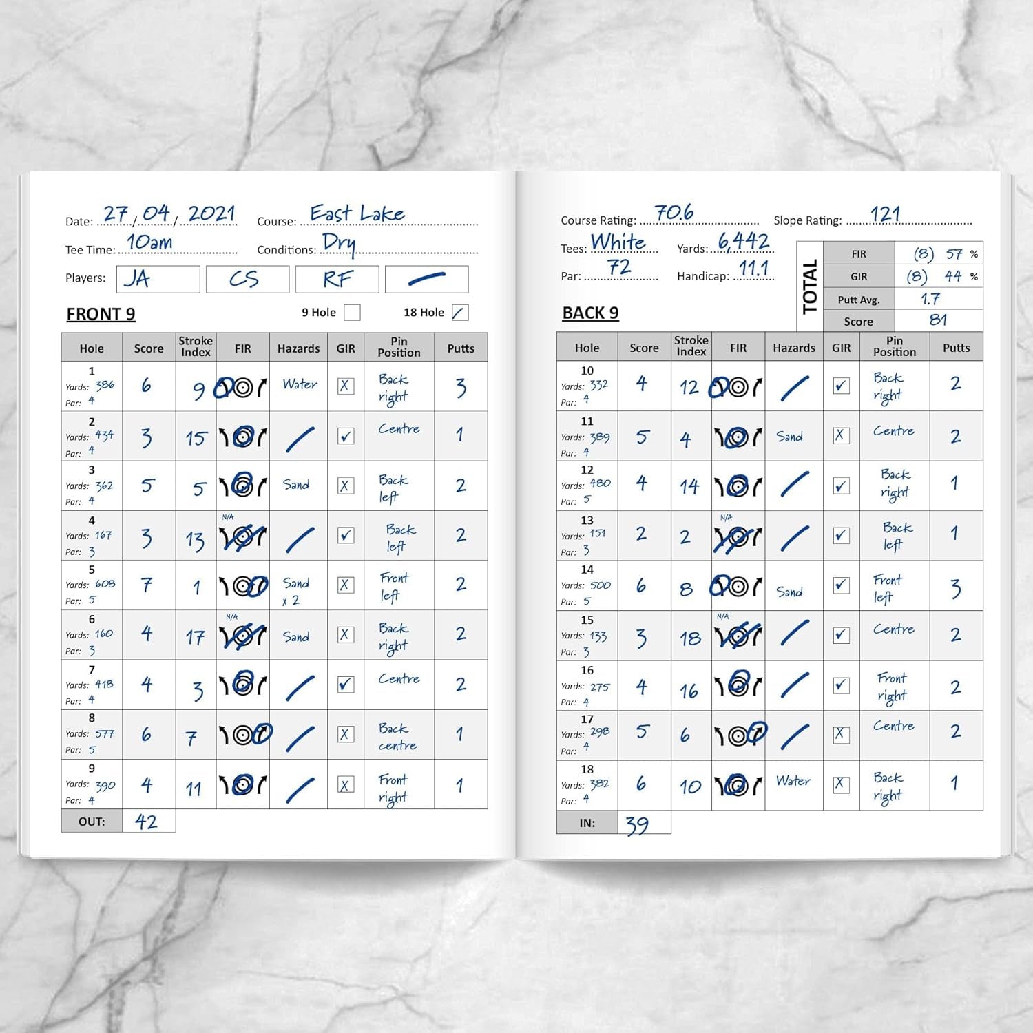 Golf Log Pocket Notebook - Progress Tracker, 50 Detailed Rounds of Golf, Yardage Section, Golf Terminology & Game Formats