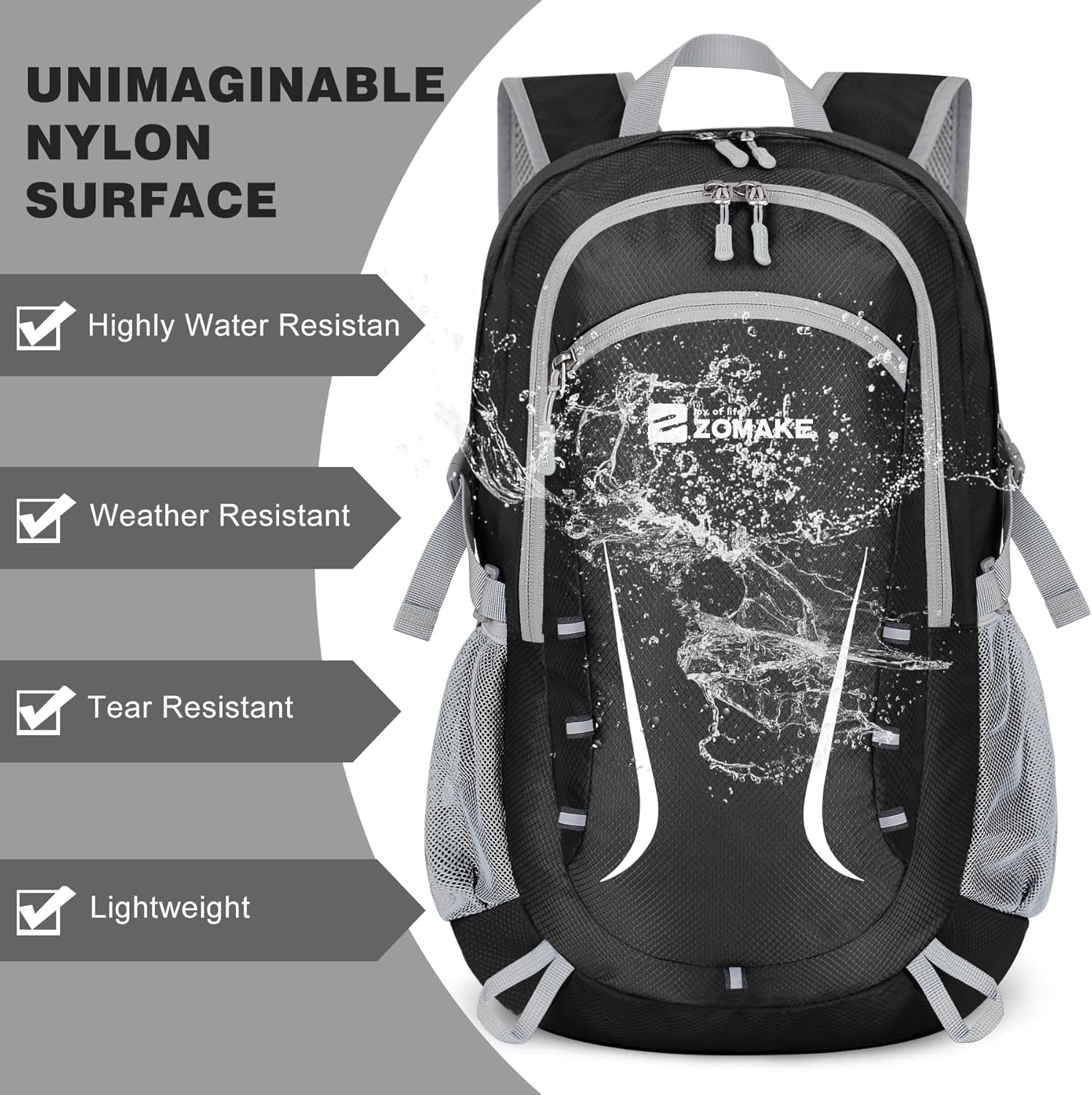 Lightweight Packable Backpack 35L, Foldable Backpacks Water Resistant Collapsible Light Daypack for Hiking