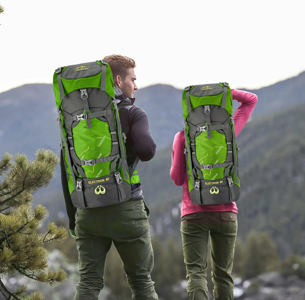 Hiking Backpack, 60L Lightweight Large Rucksack for Men Women, Tear and Water-Resistant for Climbing Fishing Travel