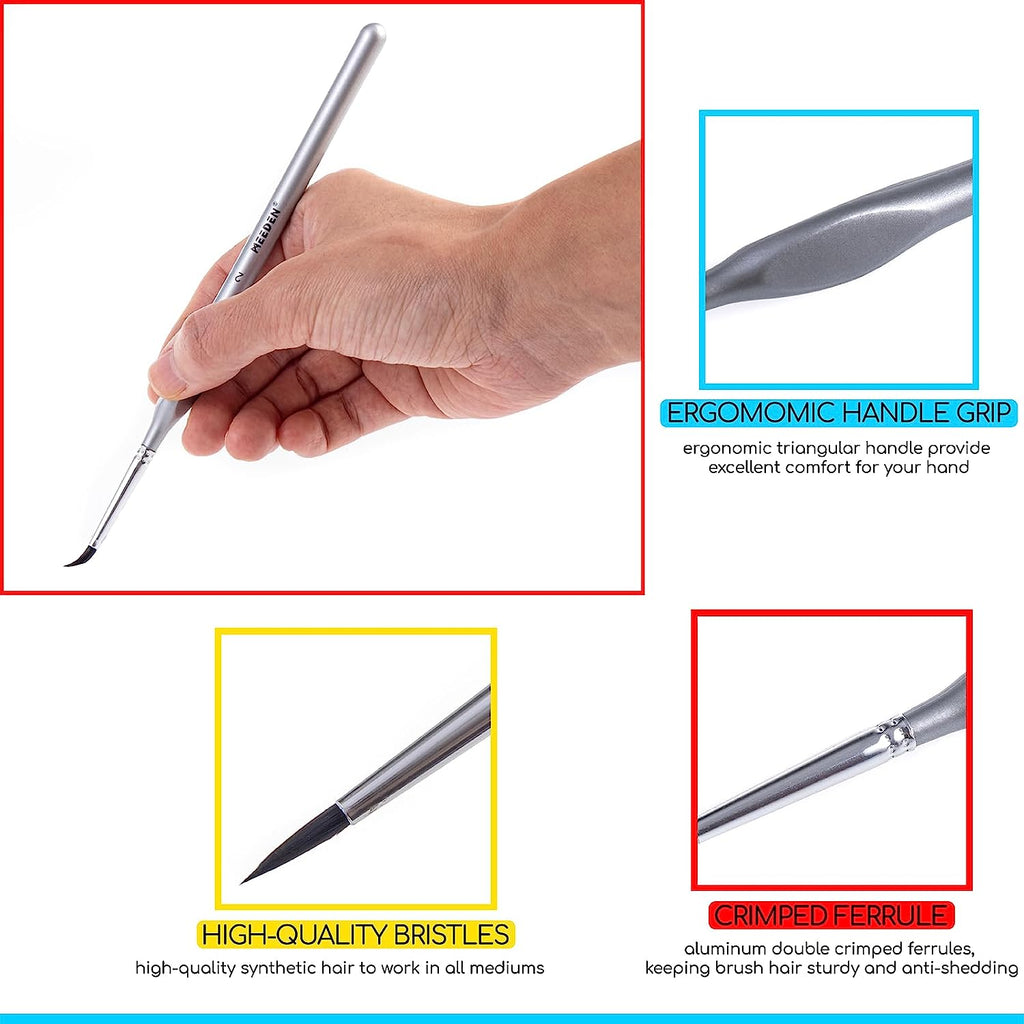 Miniature Paint Brush Set,15 Tiny Detail Paint Brush Set, Professional Fine Tip Paint Brush, Micro Detailing Paint Brushes for Acrylic Watercolor Oil Painting- Model Face Nail Craf