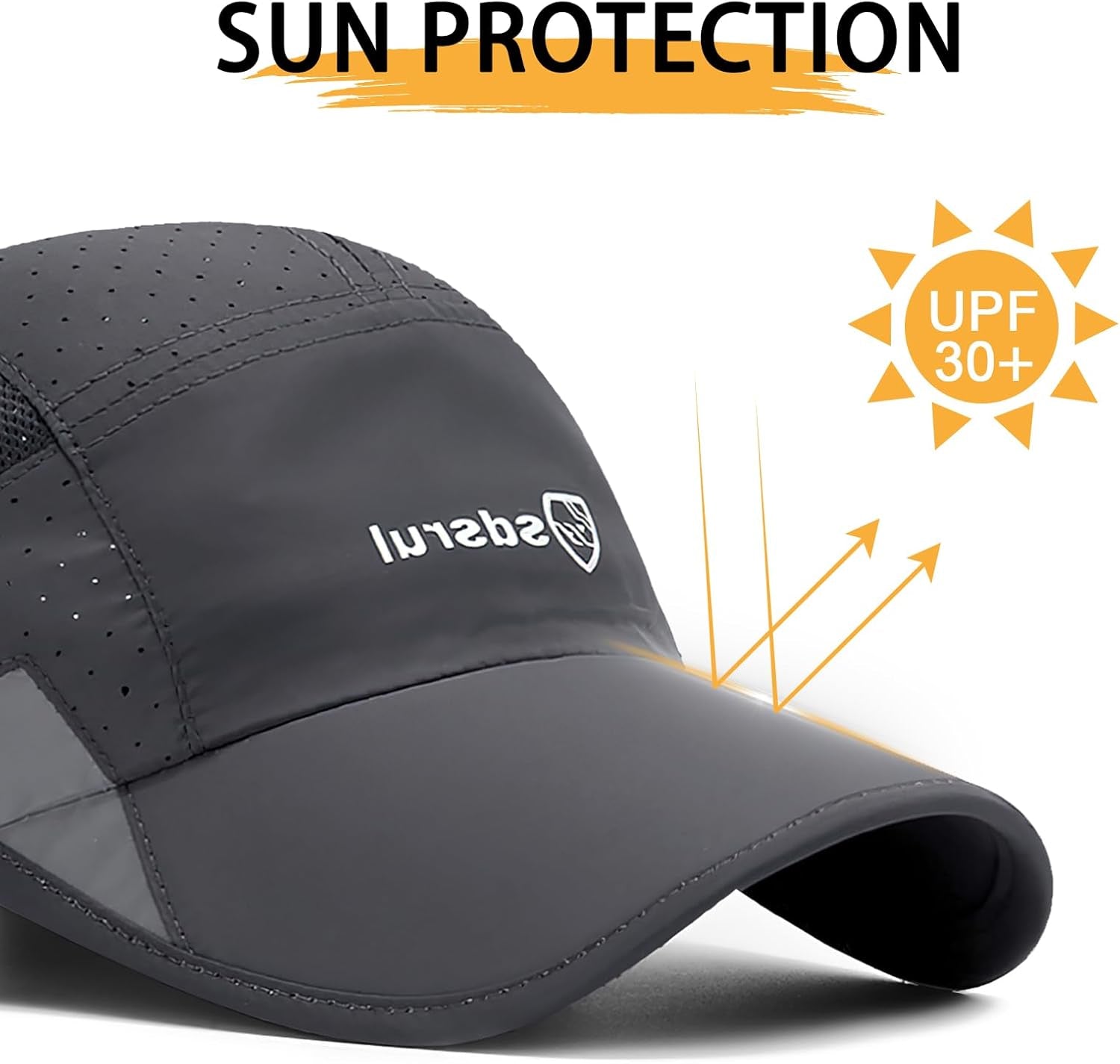 2 Packs Quick Dry Mens Baseball Cap,Sports Lightweight Running Caps Hat,Breathable Folding Mesh Adjustable Sun Hats, Summer UV Protection Outdoor Hats for Hiking Walking Climbing Fishing