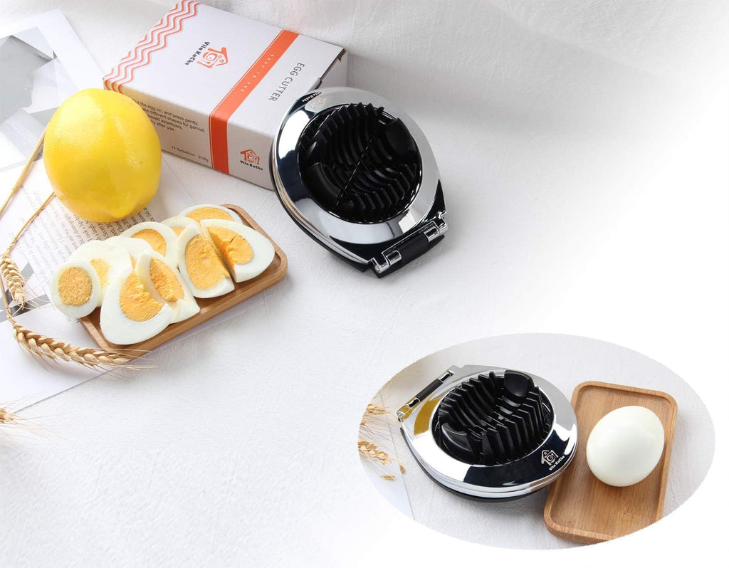 Multi Function Stainless Steel Egg Slicer for Hard Boiled Eggs Dishwasher Safe Heavy Duty Egg Cutter Kitchen Helper