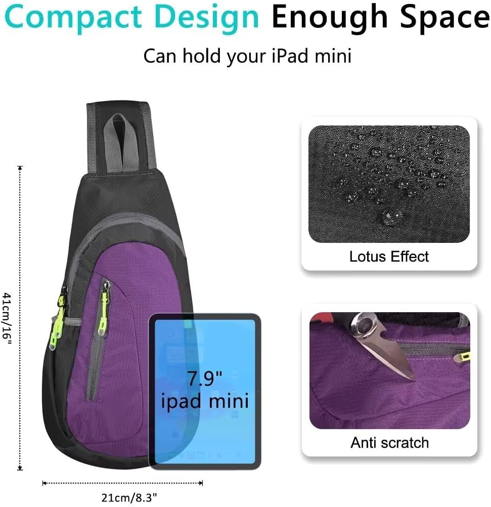 Small Sling Bag, Lightweight Crossbody Backpack for Men Women, Shoulder Bag for Sports and Outdoor