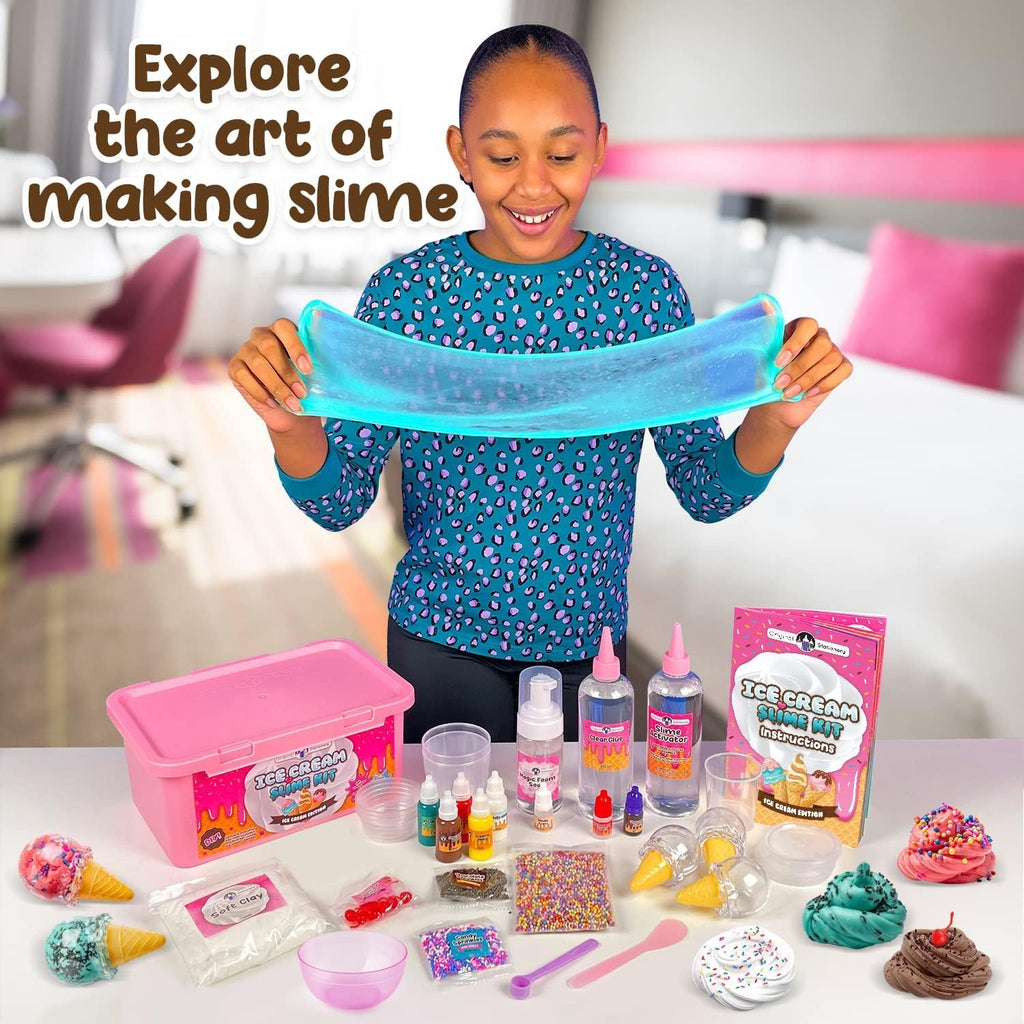 DIY Ice Cream Slime Kit for Girls, Amazing Ice Cream Slime Making Kit to Make Butter Cloud & Foam Slimes, Fun Easter Present, 10 Year Old Girl Birthday Gifts & Toys for Girls 8-10