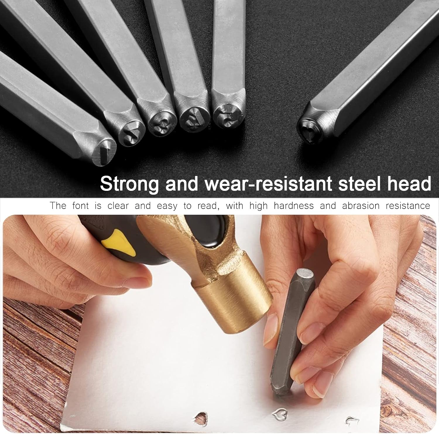37 Pcs Number and Letter Punch Set, 3Mm Metal Stamping Tool Set, A-Z, 0-9, &, Heart Shape, Letter Number and Symbols Stamp Punch for Stamping Metal Wood Plastic Leather