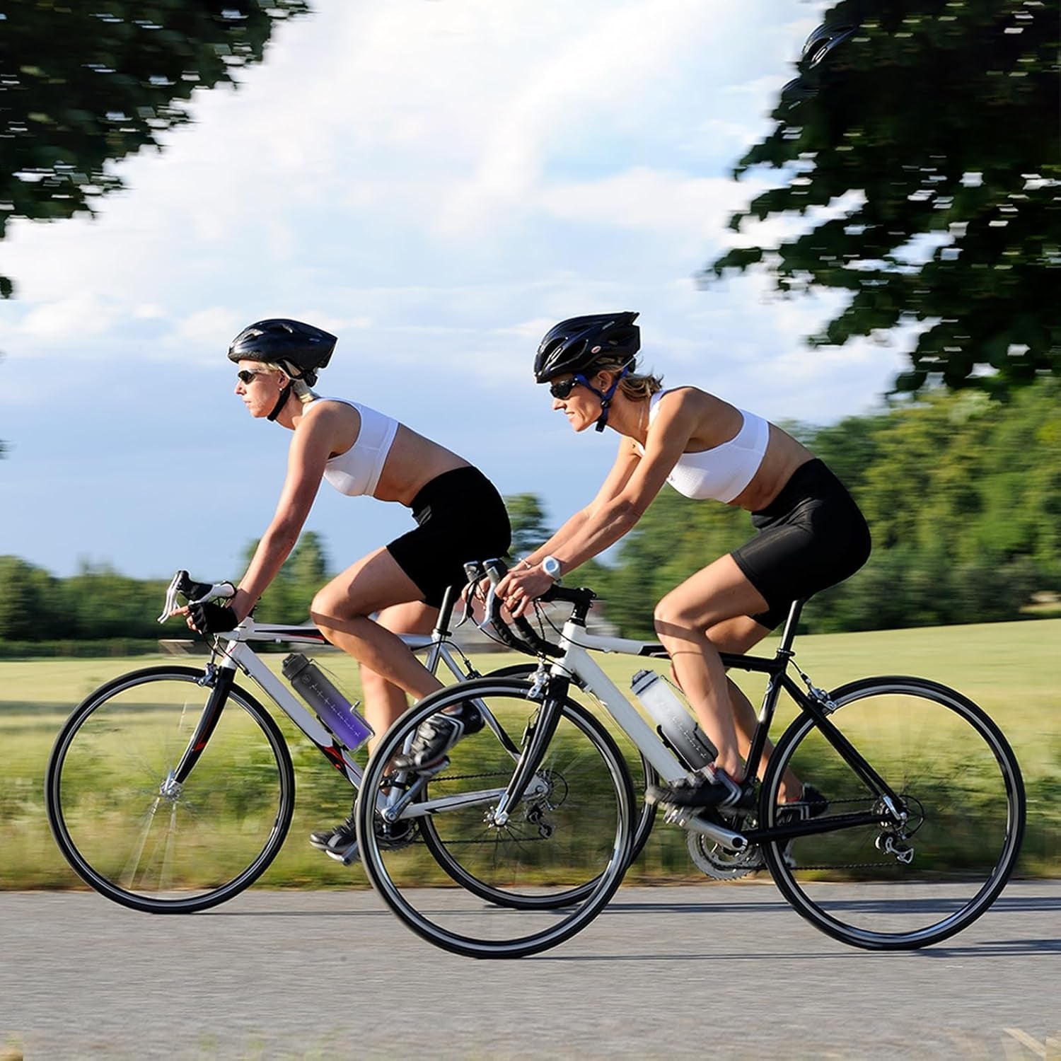 Water Bottle, 1L Sports Water Bottle with Straw, Time Markings, Leak Proof, Tritan BPA Free for School, Cycling, Running (1 Bottle)