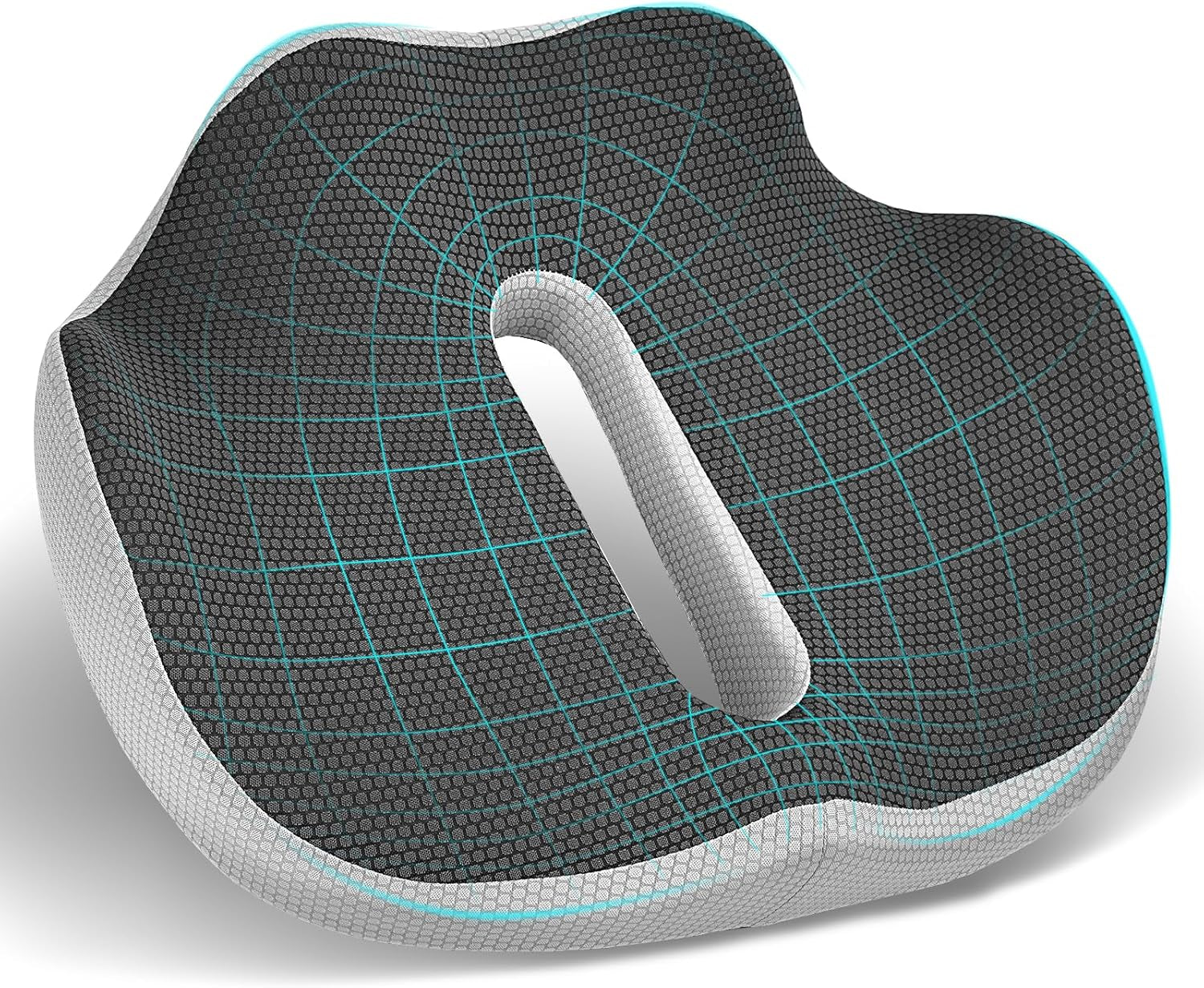 Memory Foam Seat Cushion,Thick Cushions for Office Desk Chair, Wheelchair,Car, Airplane, Relieving Pressure Tailbone Sciatica Back Pain Coccyx Cushion for Long Sitting Office Workers