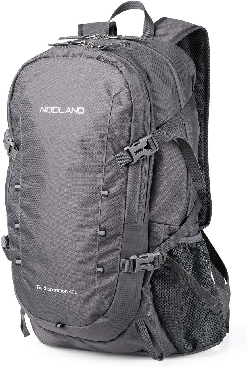 NODLAND Lightweight Backpack, Travel 40L Foldable Water-Resistant Daypack, Hiking Outdoor Camping Rucksack for Men Women