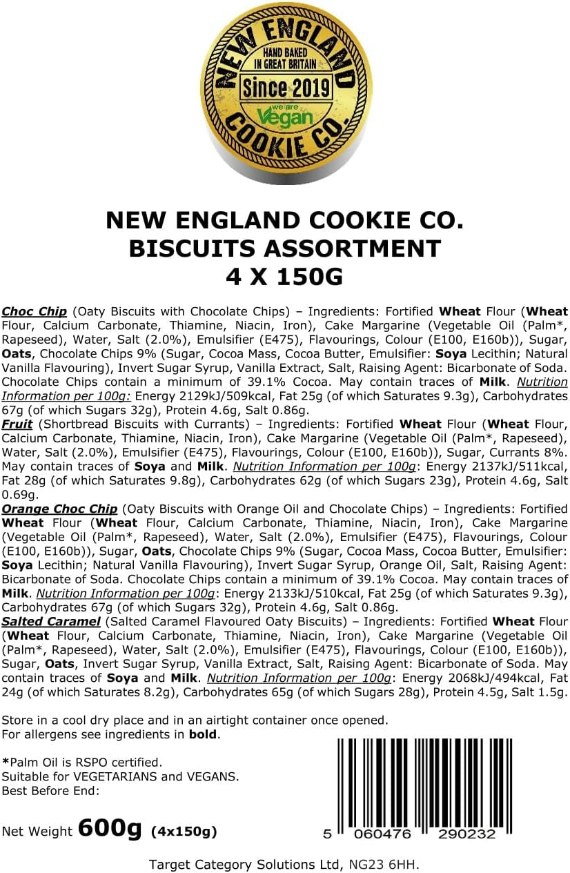 Hand Baked Biscuits Assortment 4 Packs X 150G (600G)