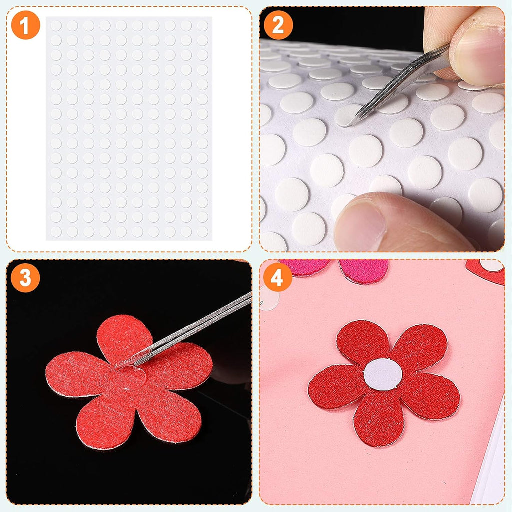 Double Sided Adhesive Dots Clear Glue Point Tape Stickers Balloon Glue round No Traces Strong Adhesive Sticker Waterproof Dot Sticker for Craft DIY Art Office Supply(1000 Pieces,0.24 Inch/ 6 Mm)