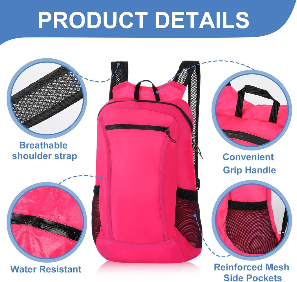 Lightweight Packable Backpack 20L Foldable Hiking Daypacks for Men Women Traveling Camping Outdoor(10 Pieces)