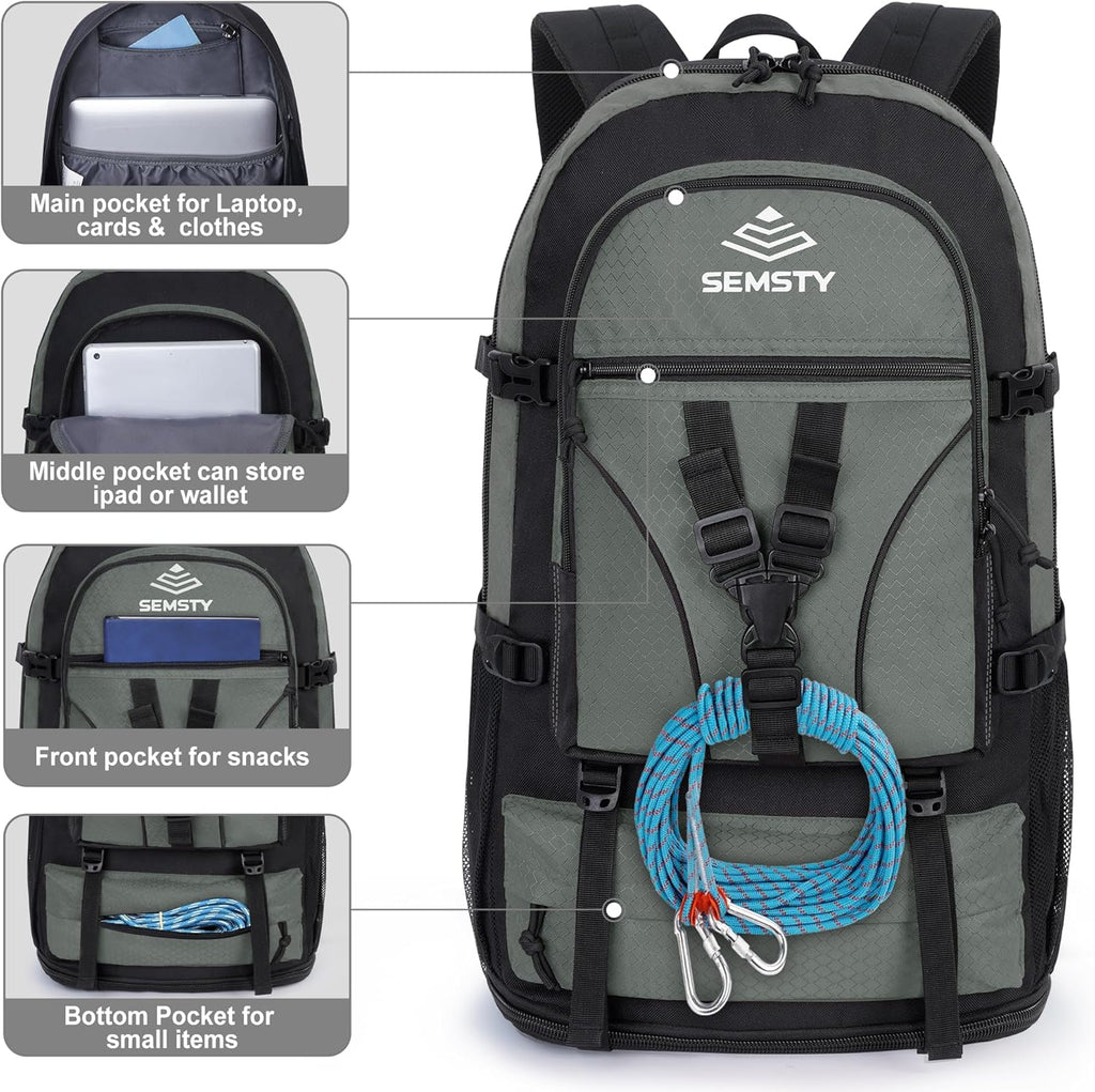 Hiking Backpack, 30L/40L/50L Expandable Hiking Backpack for Men and Women, Travel Backpack Flight Approved