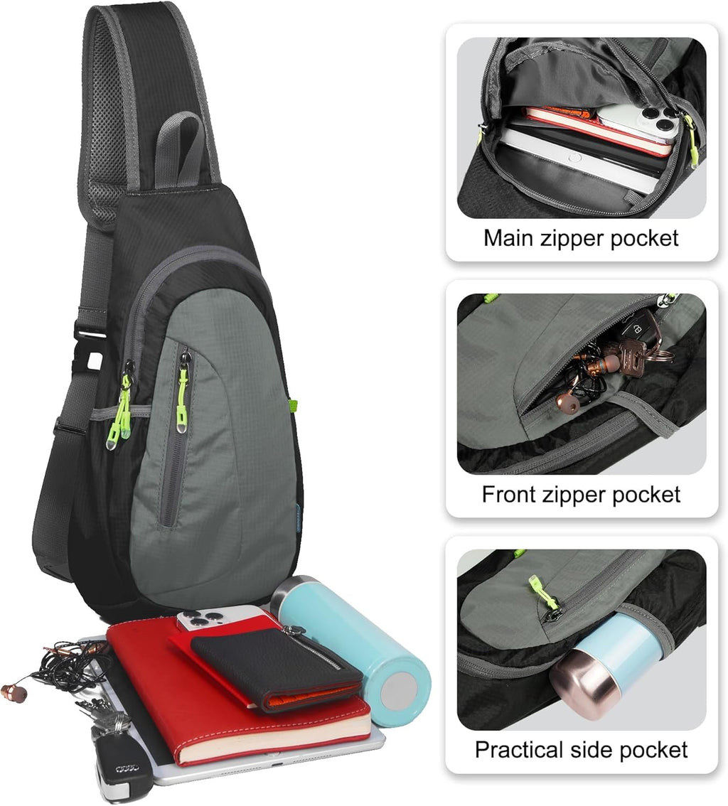 Small Sling Bag, Lightweight Crossbody Backpack for Men Women, Shoulder Bag for Sports and Outdoor