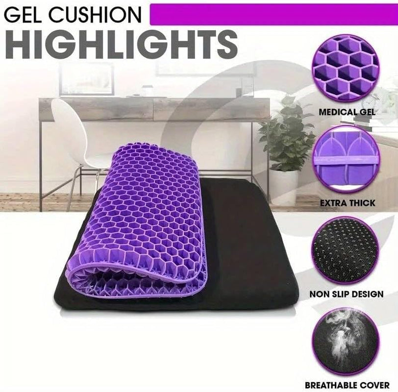 1 X GEL Seat Cushion with Cover -EGG Seat Cushion, Tailbone & Lumbar Support, Truck Driver, Wheelchair, Office Chair, HONEYCOMB Seat Cushion, Orthopaedic Seat Cushion Support Pad (1 Cushion)