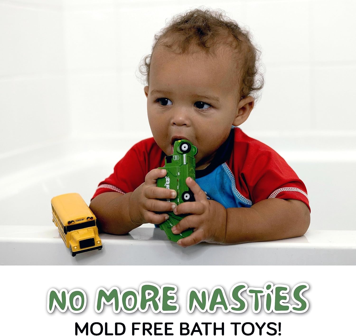 Mold Free Bath Toys for Babies & Toddlers, Car No Hole Bath Toys for Kids, Toddler Gift, No Mold Bathtub Water Vehicles Set for Kids, Pool, Bpa-Free, Safe, Fun, Infant Ages 1 3 6 12 18 Months