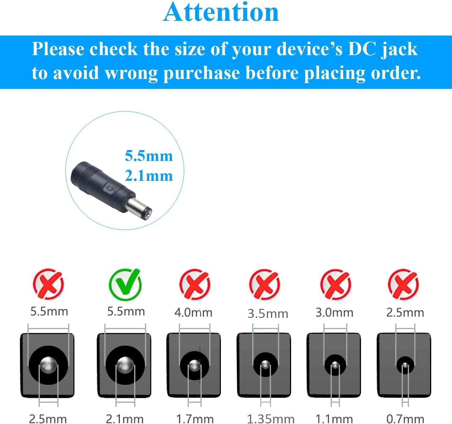 AC to DC 12V 2A Power Adapter Supply, Plug 5.5Mm X 2.1Mm, for CCTV Cameras DVR NVR LED Light Strip