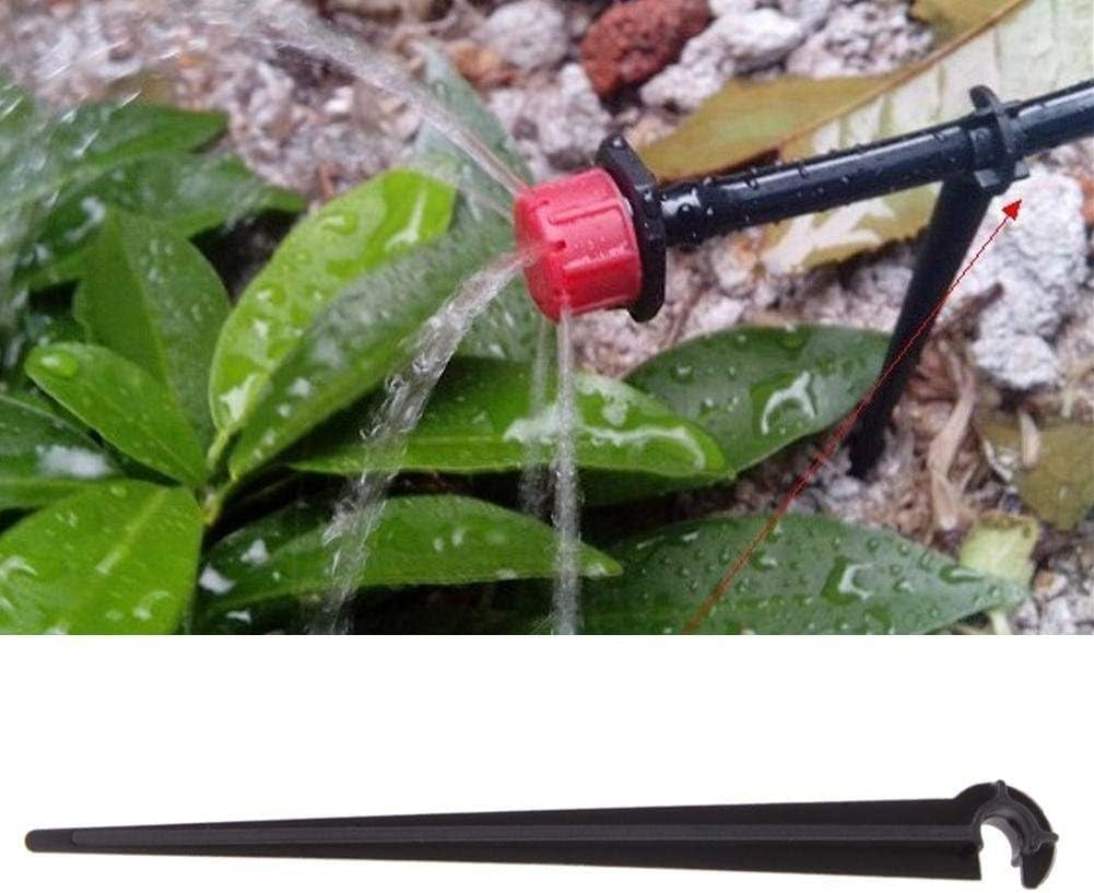 Gardening Emitter Dripper，Hook Fixed Stems Support Holder，Adjustable Micro Flow Drip Watering Sprinkler for 4/7 Drip Irrigation Water Hose (100Pcs Support Stakes)