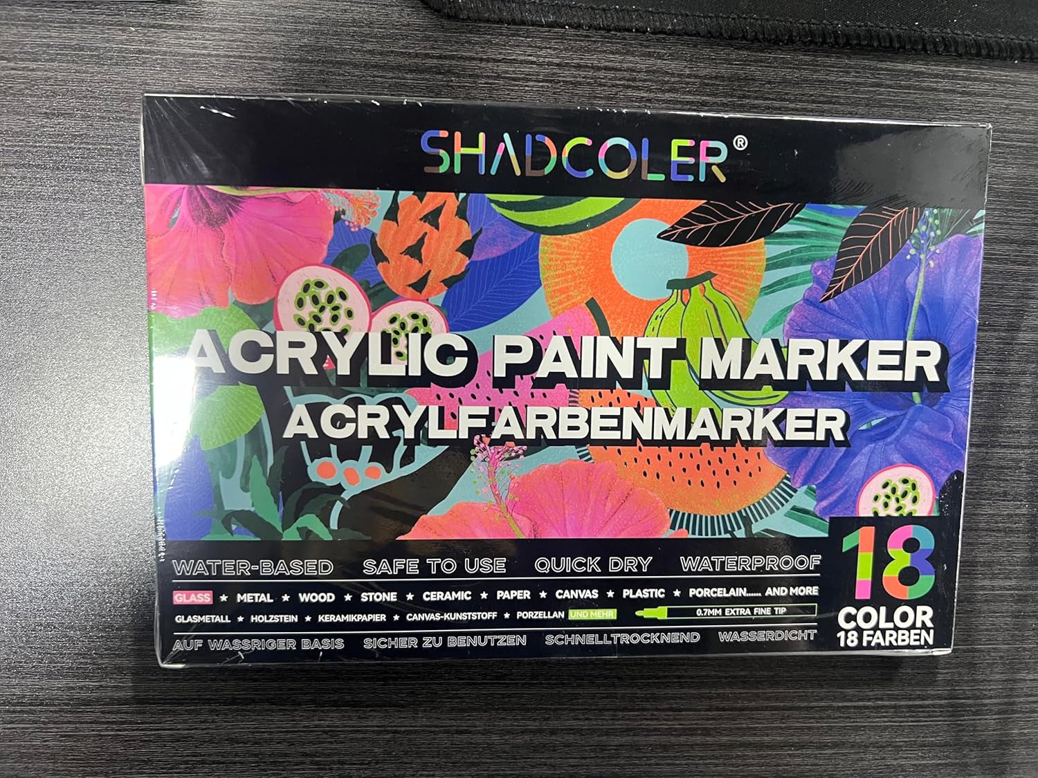 Acrylic Paint Pens, 18 Colours Acrylic Pens Set, Water-Based Acrylic Paint Markers, 0.7Mm Extra Fine Tip Acrylic Markers for Wood Ceramic Glass Stone Pebble Crafts