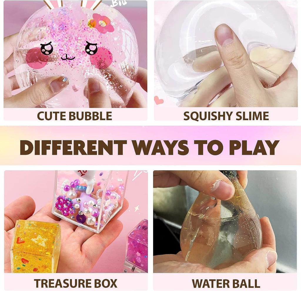 Nano Tape Bubble Kit - Water Balloon Version with 9.8Ft Double Sided Tape & Syringe Toy, Craft Kit for Kids 4-8, Girls Toys, Gifts for Girls Boys 4, 5, 6, 7, 8, 9, 10, 11, 12 Years Old