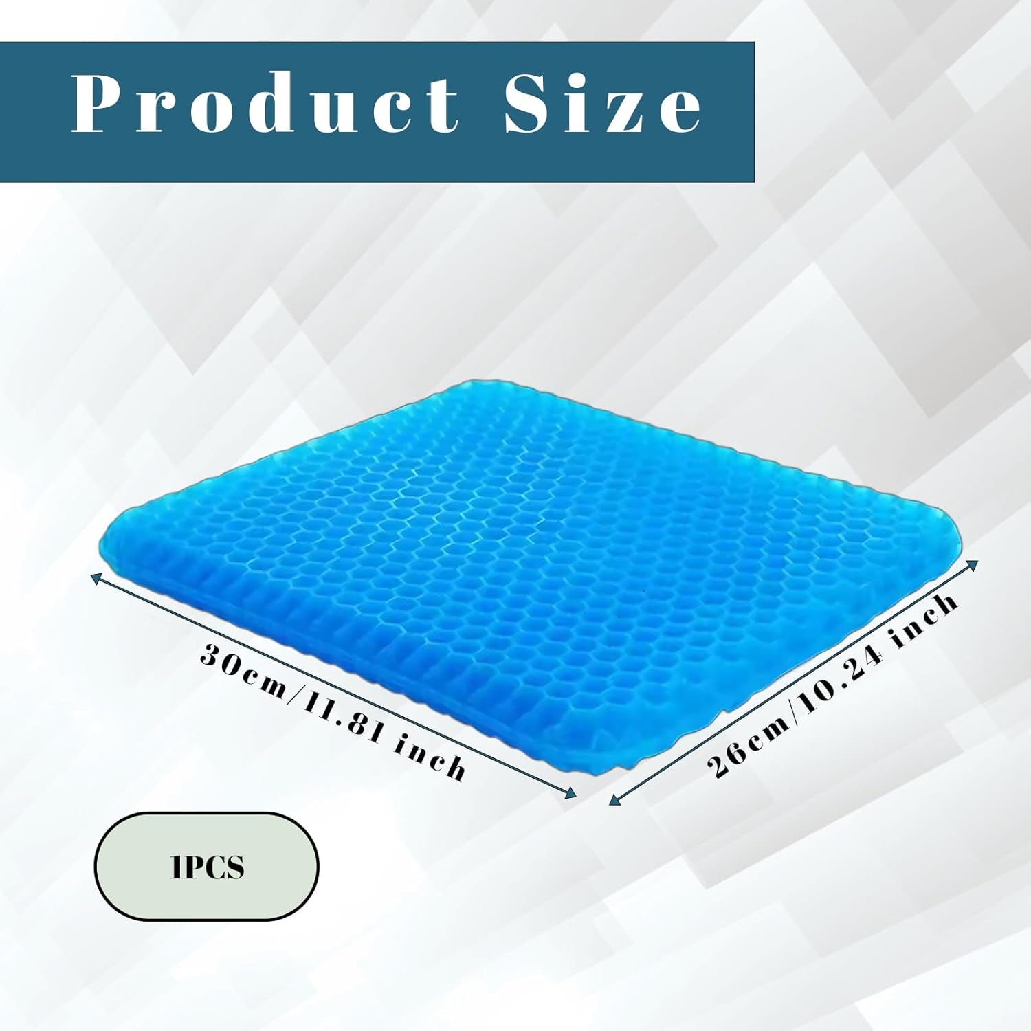 Honeycomb Cushion, Gel Pads, Breathable Honeycomb Design Absorbs Pressure Points, Gel Cushion for Office Chair, Soft & Breathable, for Cars, Wheelchair Cushions 30X25Cm