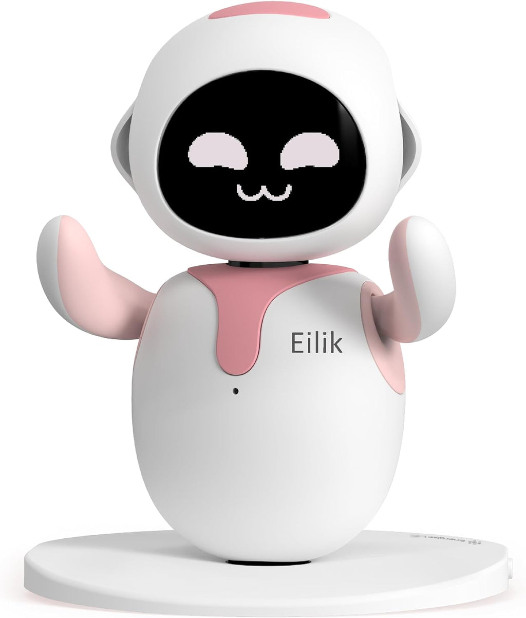 Eilik Pink - Touch Interactive Toys, Cute Robot Pets with Abundant Emotions. Idle Animations&Mini-Games, Unique Gift for Girls & Boys. Support Update.