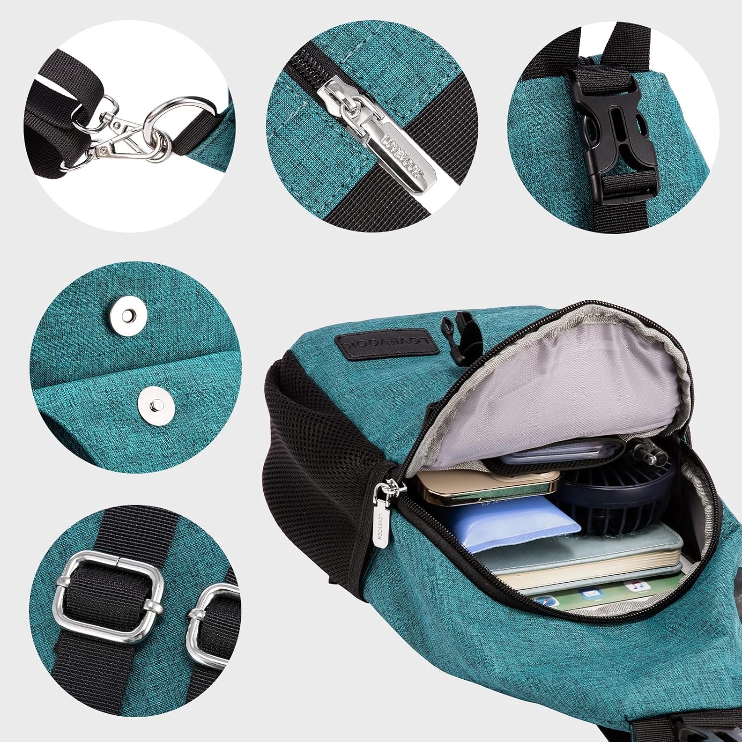 Sling Bag for Women Casual Daypack Nylon Crossbody Sling Backpack Travel Shoulder Bag Hiking Daypack