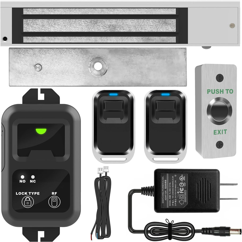 Access Control Outswinging Door 600Lbs Force Electromagnetic Lock & Remote Control Kit