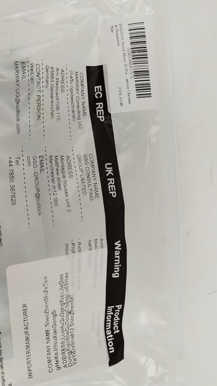 Wood Slices 20 Pcs 8-10Cm Natural Wooden Circles Slices NO Hole Unfinished Predrilled Log Discs Wooden Rounds Discs Slices for Art Creation DIY Crafts Wedding Decorations Christmas Ornaments