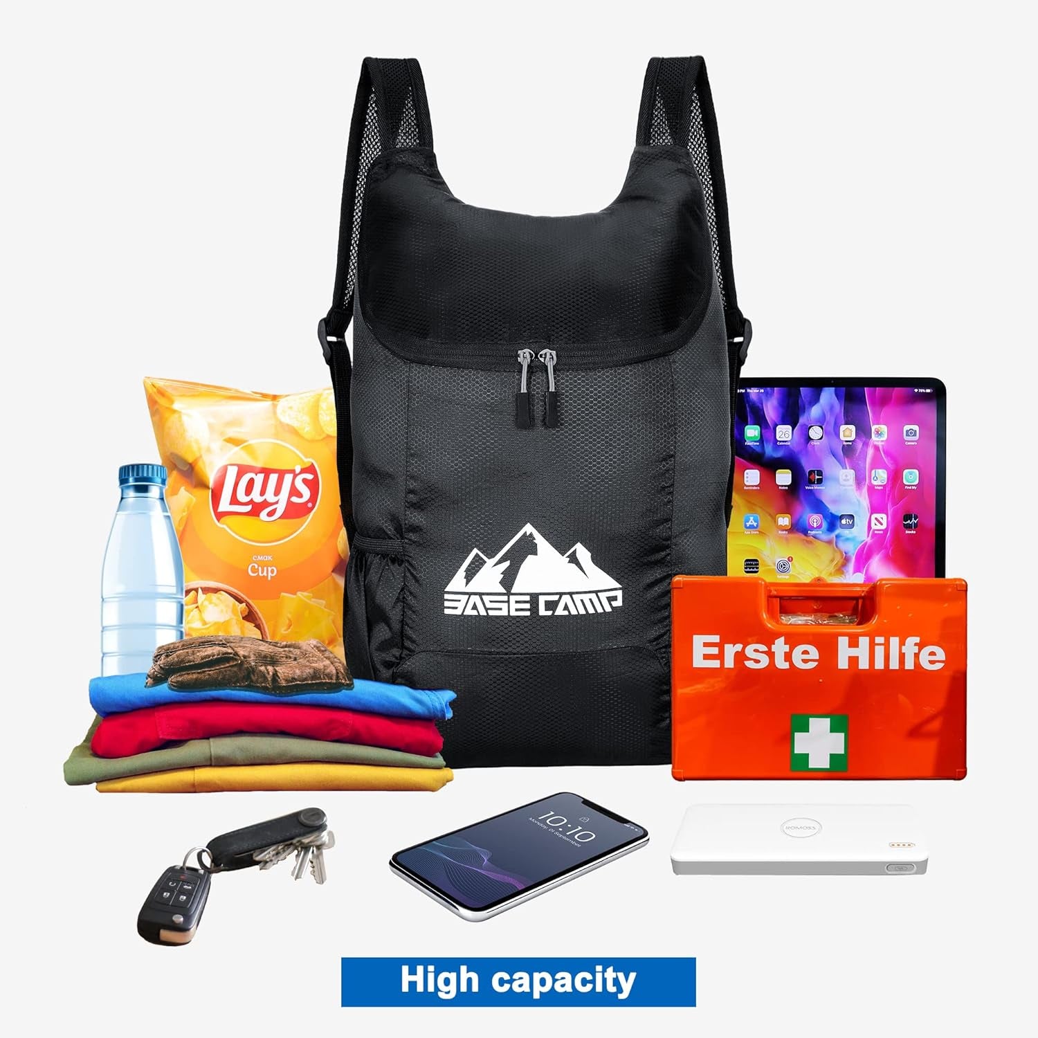 Hiking Backpack,12L Portable Lightweight Packable Travel Daypacks for Women Men, Foldable Shoulder Pack Casual Outdoor Bag