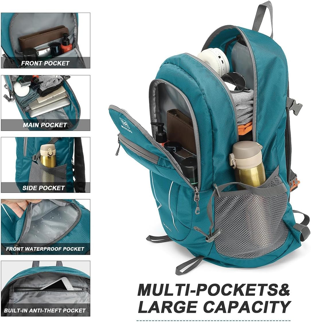 Lightweight Backpack for Men Women - Packable Hiking Travel Backpack - Foldable Outdoor Camping Daypack Blue