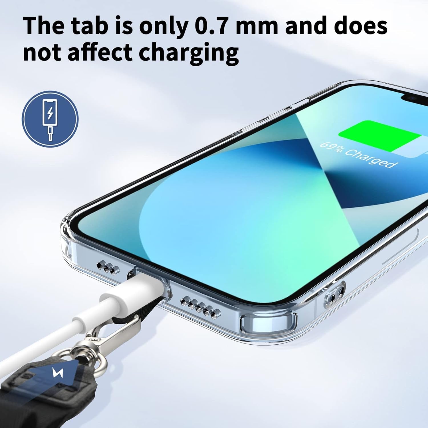 Universal Mobile Phone Chain, 2 Pcs Adjustable Collar Lanyard and 2 Pcs Durable Patches, Lanyard Mobile Phone Neck Strap Compatible with Most Smartphones