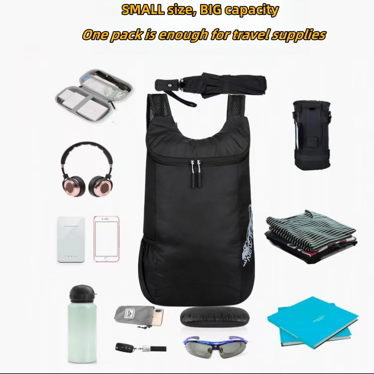 20L Water Resistant Hiking Daypack Lightweight Packable Backpack for Travel Camping Outdoor (NAVY BLUE)