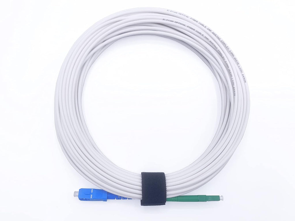 Fiber Optic Cable LC/APC to SC/UPC OS2 Simplex Singlemode LSZH, White (2M)