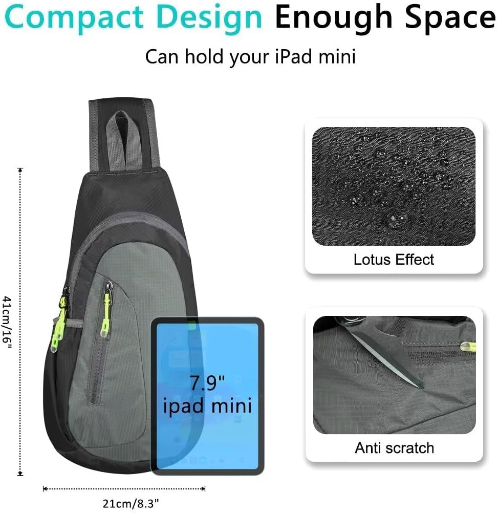 Small Sling Bag, Lightweight Crossbody Backpack for Men Women, Shoulder Bag for Sports and Outdoor