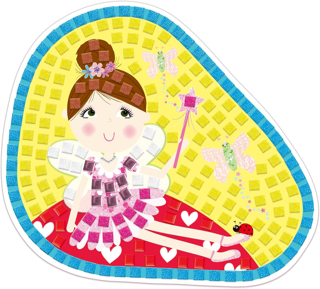 Fairy Sparkle Mosaics -Childrens Glitter Mosaic Set,Arts and Crafts Kit for Kids,Colourful Design Tile by Number Pictures and 5000Plus Self-Adhesive Glitter and Foil Foam Tiles -Ages 5 Years Plus