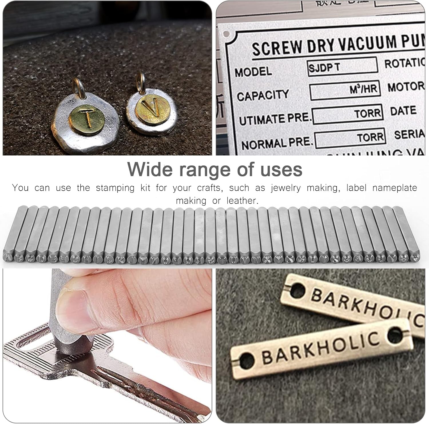 37 Pcs Number and Letter Punch Set, 3Mm Metal Stamping Tool Set, A-Z, 0-9, &, Heart Shape, Letter Number and Symbols Stamp Punch for Stamping Metal Wood Plastic Leather