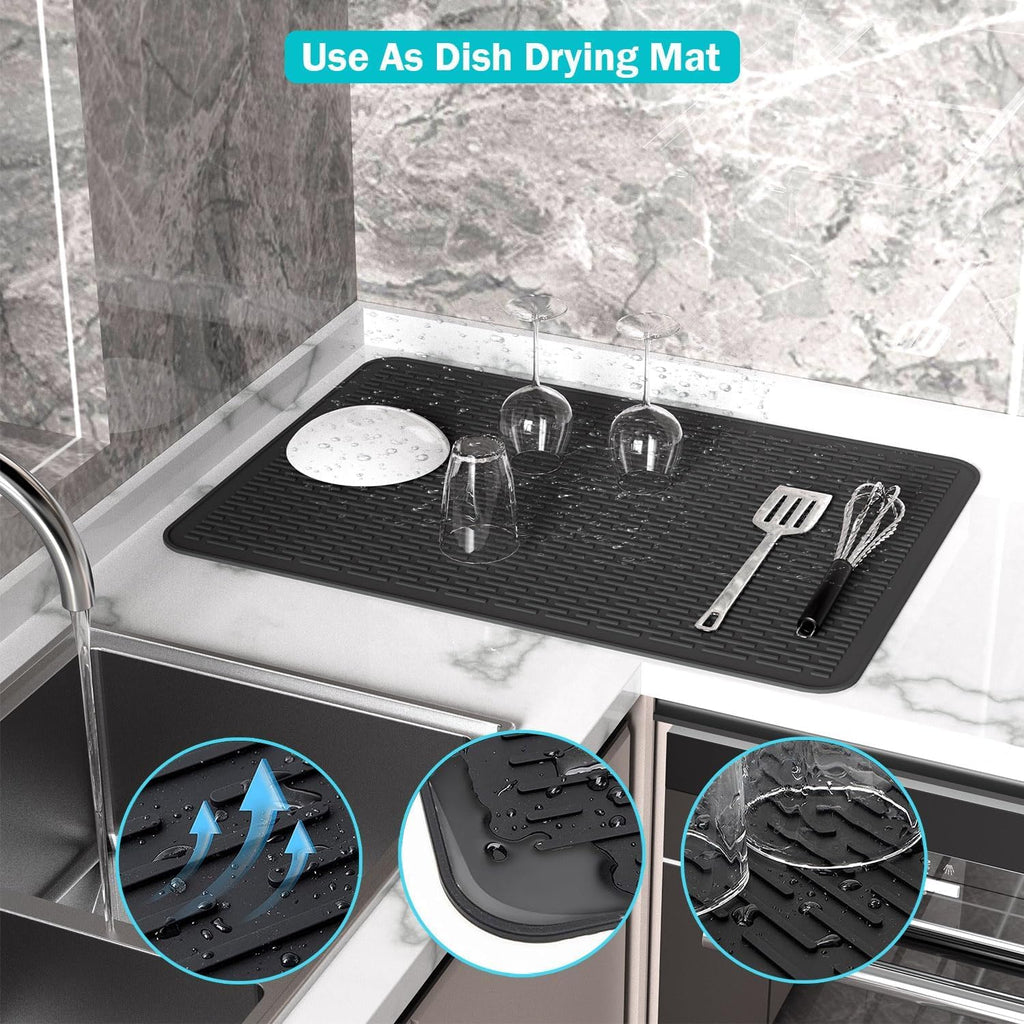 71X50Cm Black Silicone Stove Top Cover, Hob Covers for Electric Cookers, Induction Hob Protector Mat for Ceramic Hob, Heat Resistant Glass Top Cover