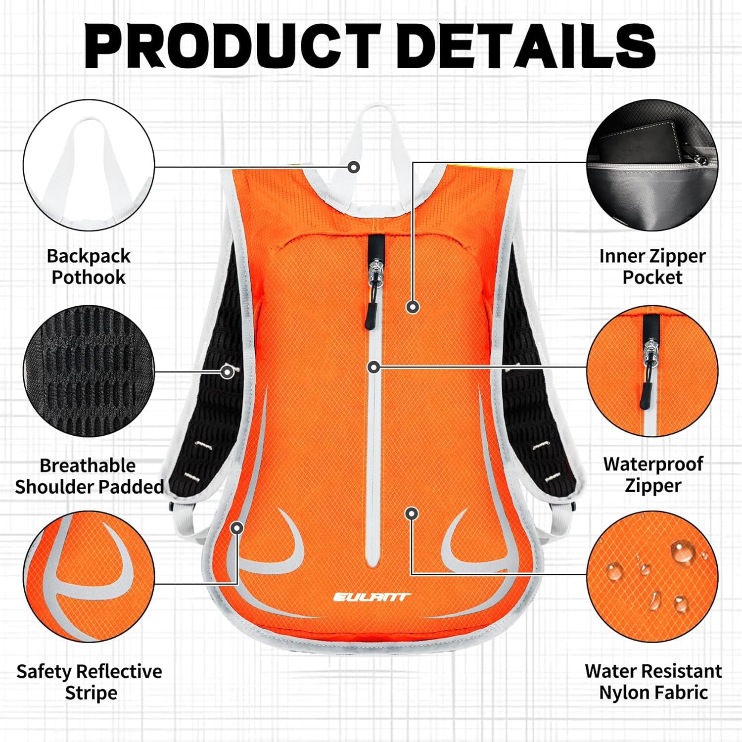 Hiking Backpacks, Small Waterproof &Lightweight Running Cycling Camping Climbing Gym Travel Daypack for Women Men