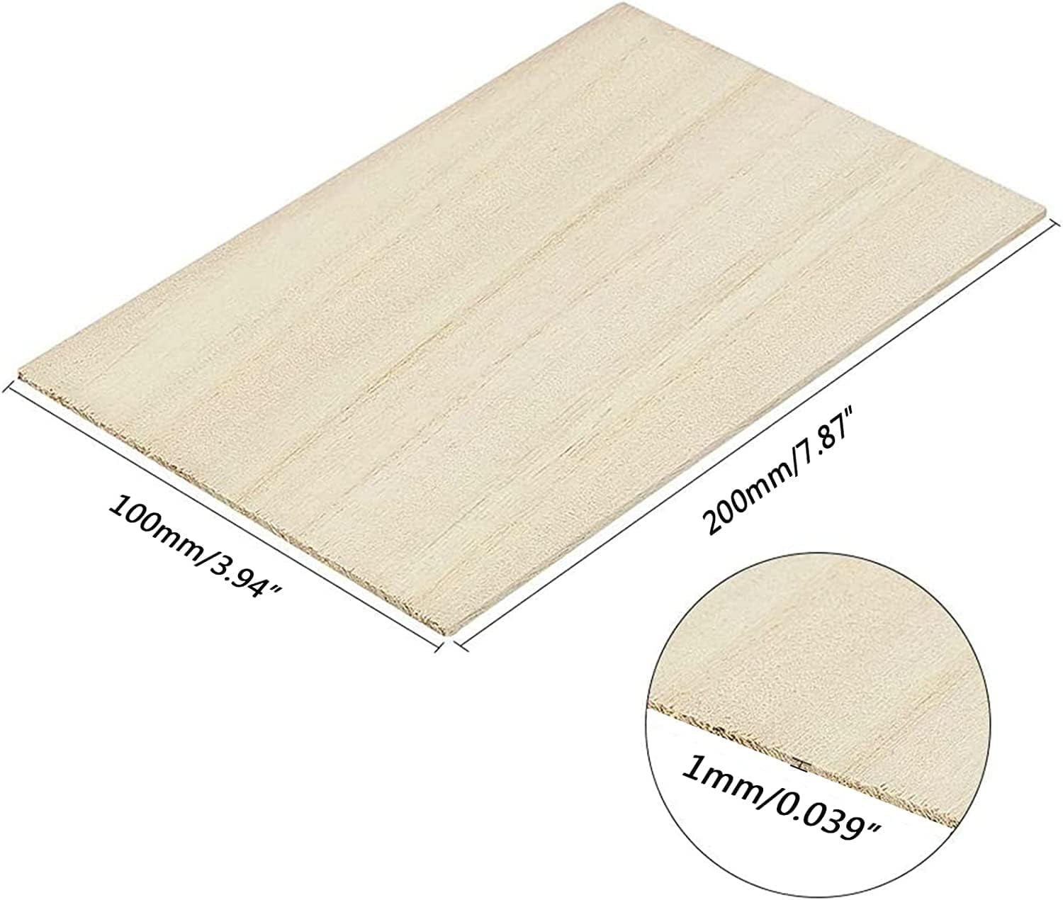 12 Pack Balsa Wood Sheets, 200X100X1Mm Thin, Unfinished Plywood Square Light Craft Model Wooden Plate for Airplane, Boat
