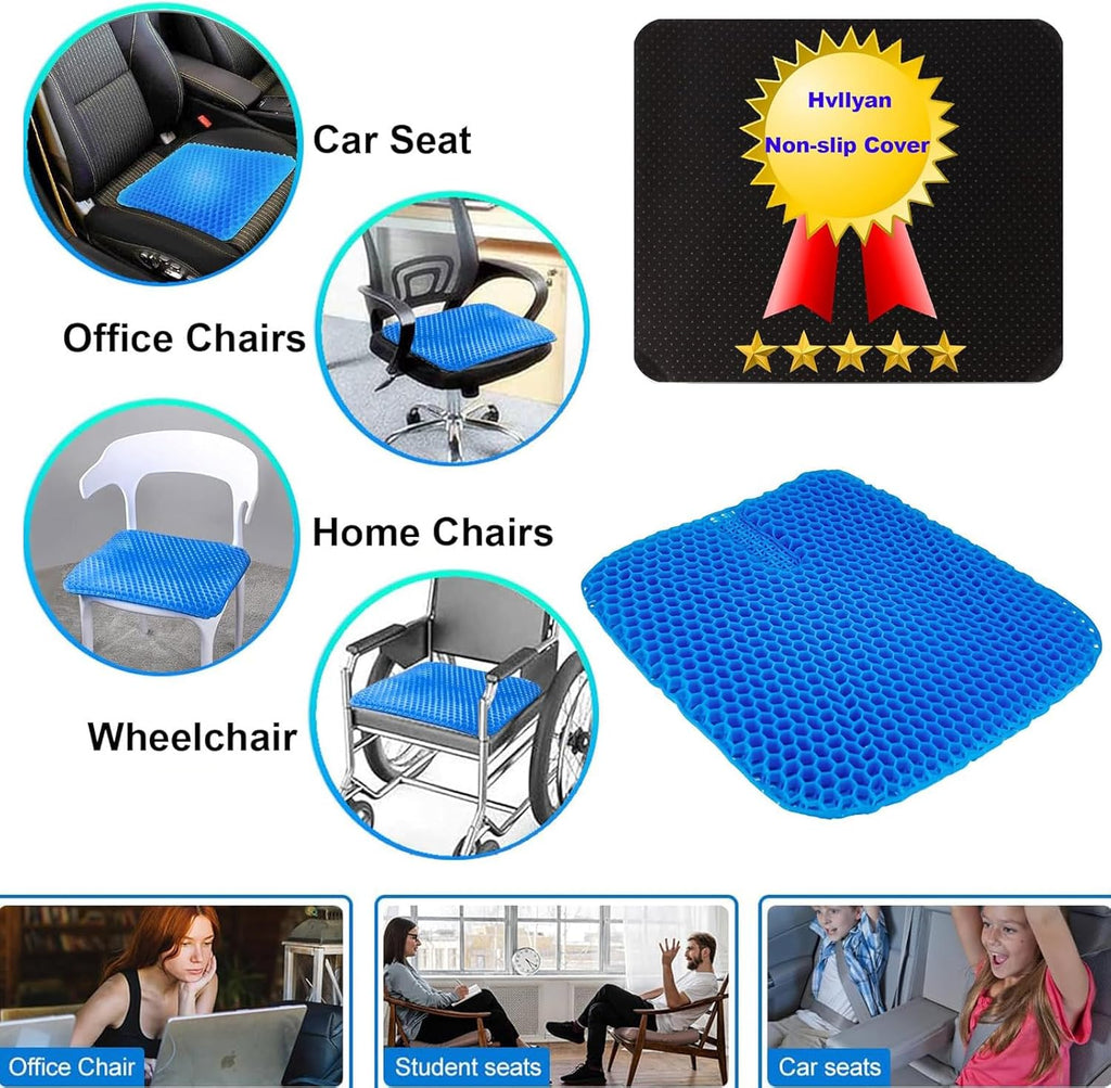Soft Sitter Cushion, 2025 Cooling Seat Cushion Thick Big Breathable Honeycomb Design Non-Slip Pillow Back Support Cushion, Double Thick Gel Cushion for Car Office Home Wheelchair & Chair Pressure Reli