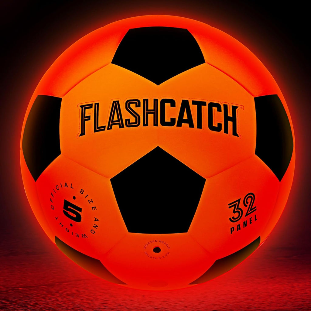 Light up Soccer Ball - Glow in the Dark - NO 5 - Sports Gear Gifts for Boys & Girls 8-15+ Year Old - Kids, Teens Gift Birthday Ideas - Cool Boy Toys Ages 8 to 15 Glowing Night Activity